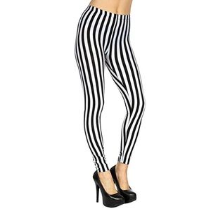 NWT Black and white striped leggings