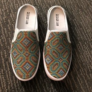 Rainbow open back sneakers