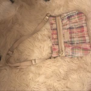 Vintage plaid pastel Coach purse