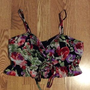 Floral Peplum Crop Top