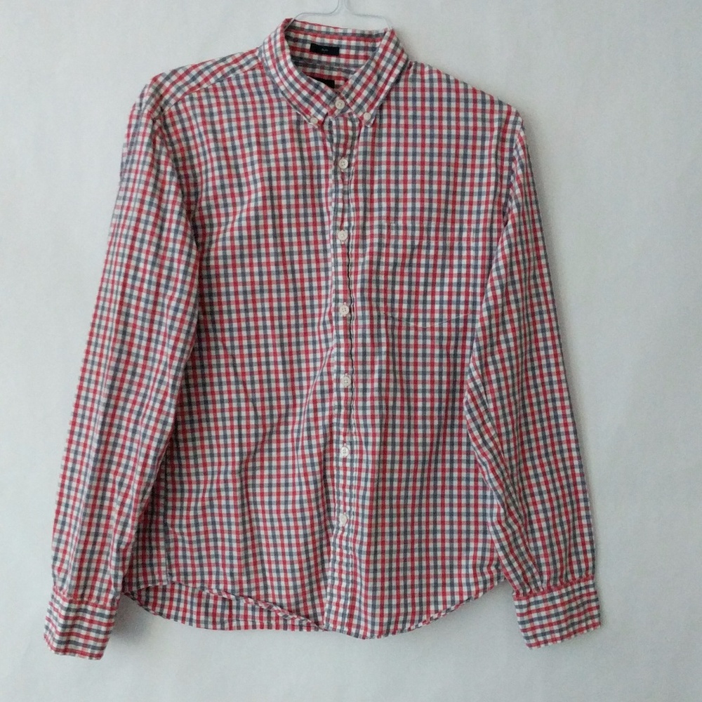 J Crew Slim Fit Gingham Check Long Sleeve Shirt