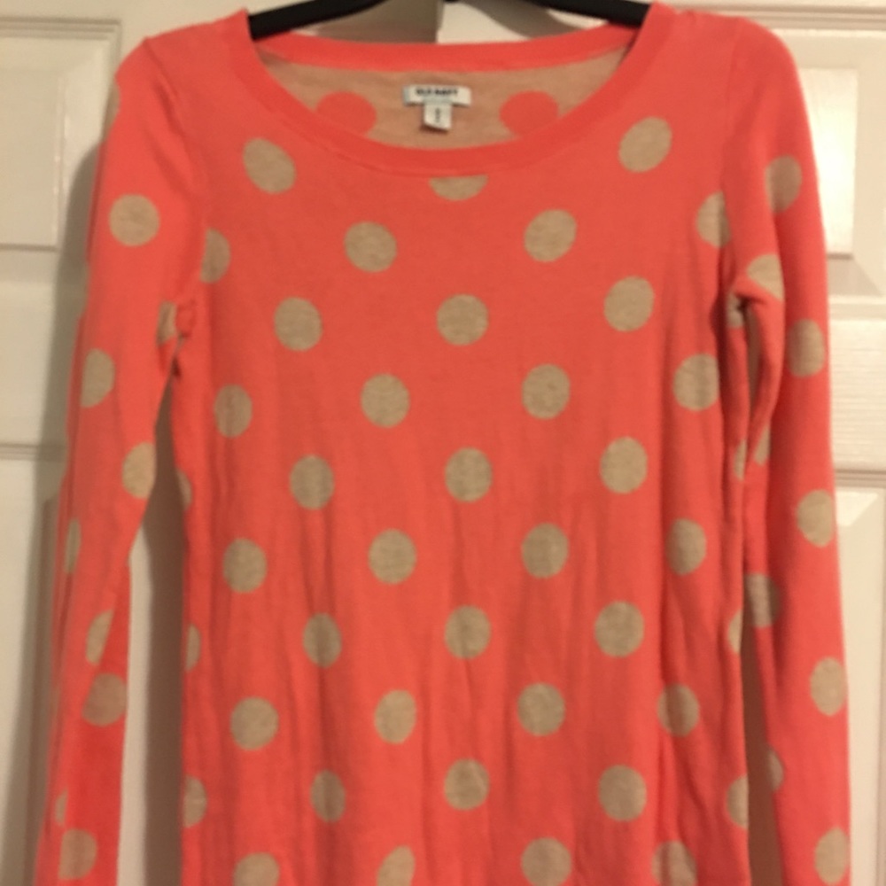 Coral polkadot sweater