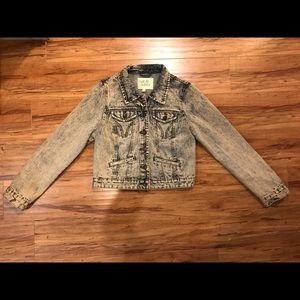 Acid wash denim jacket