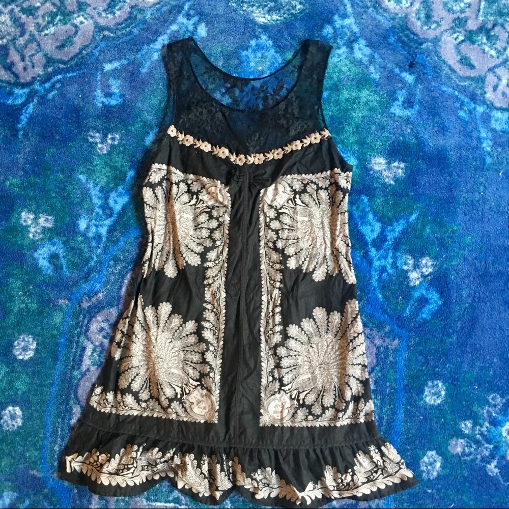 Black lace floral dress