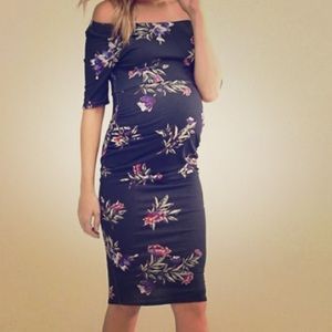 ASOS Maternity Bardot Fitted floral dress