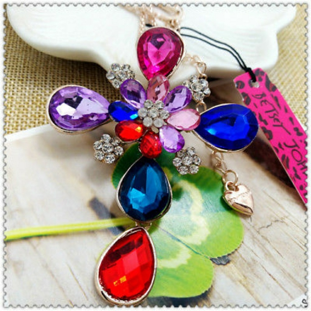 Crystals Flower Cross
