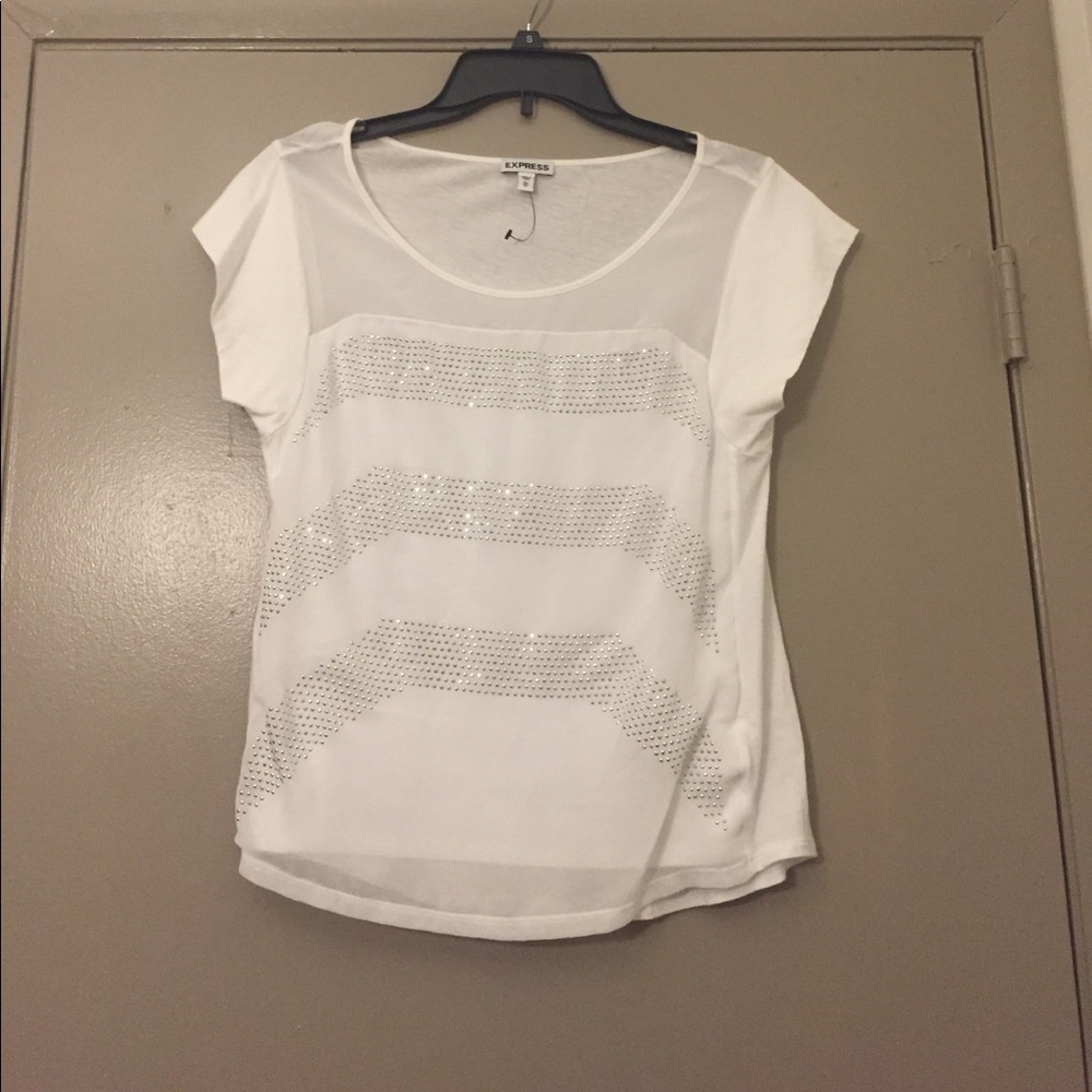 White bedazzled blouse