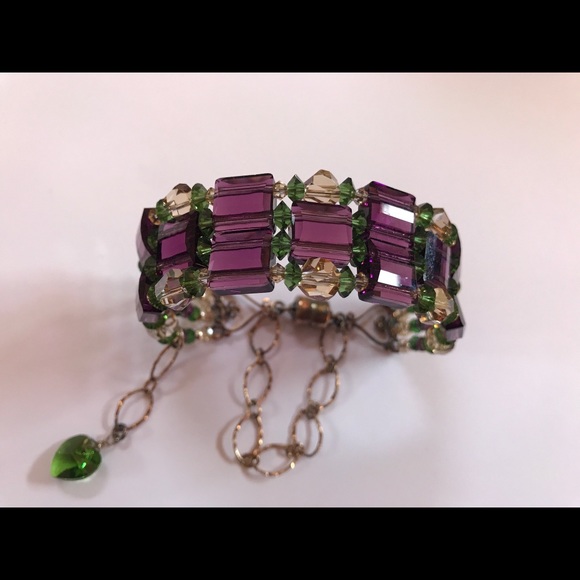 Amethyst Golden Shadow Emerald Bracelet