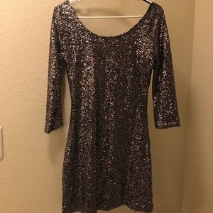 Silver sequin dress