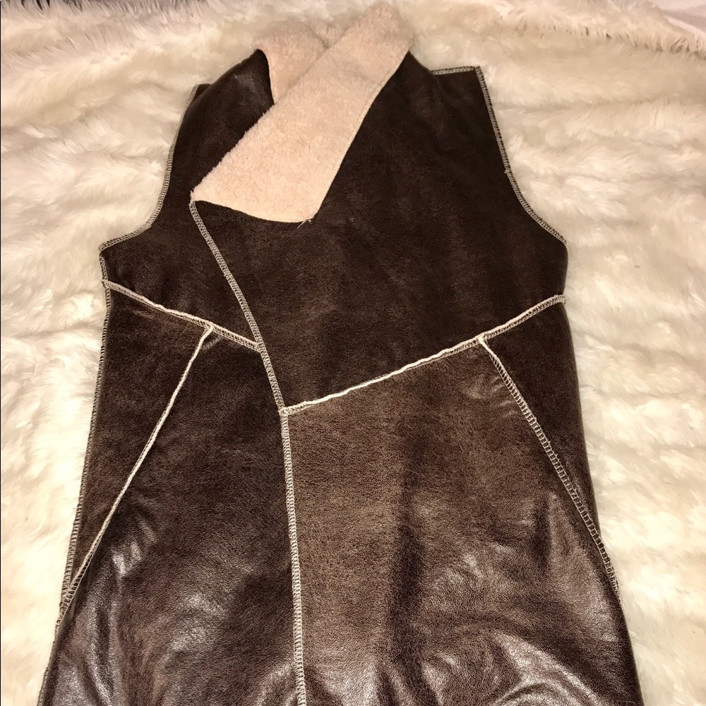 Brown Faux Suede Vest