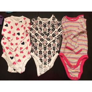 Three Old Navy long sleeved onesies