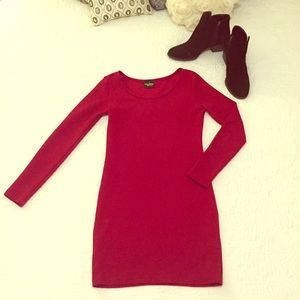 💲⤵️Red Long Sleeved Mini Dress