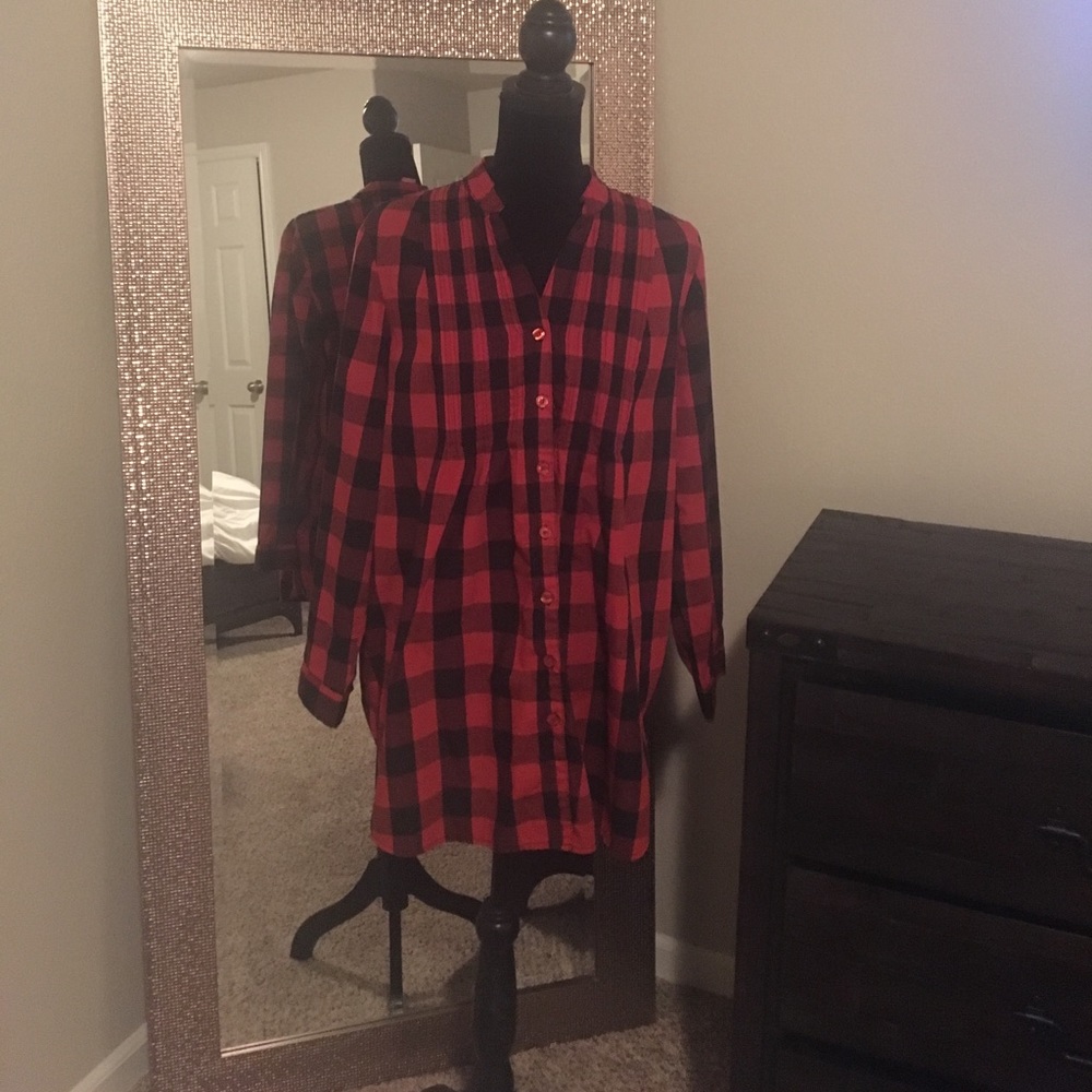 💋2x HP💋Long tunic M flannel top