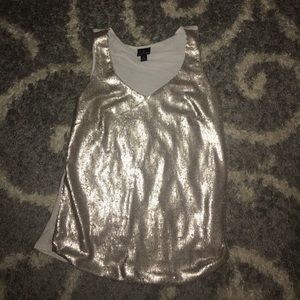 Gold sparkly sleeveless blouse size M