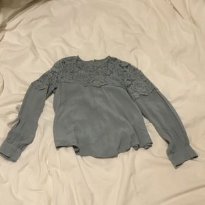 Beautiful elegant teal lace blouse