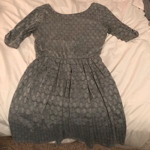 1/4 length sleeve grey dress