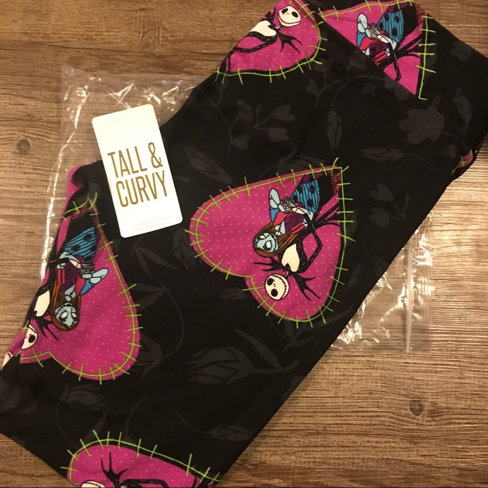 NBC Jack and Sally Pink Hearts Leggings