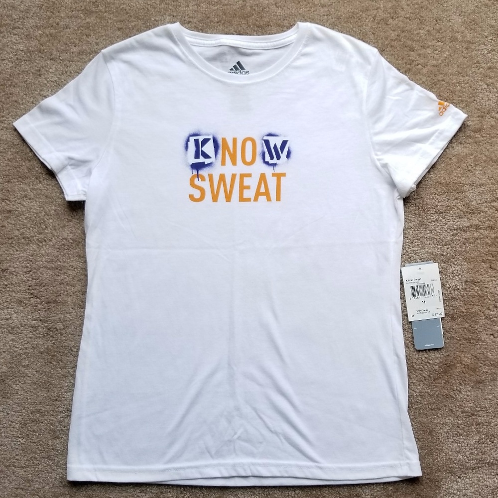 New Adidas women's white graphic tee