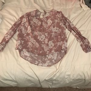 Floral tie back blouse