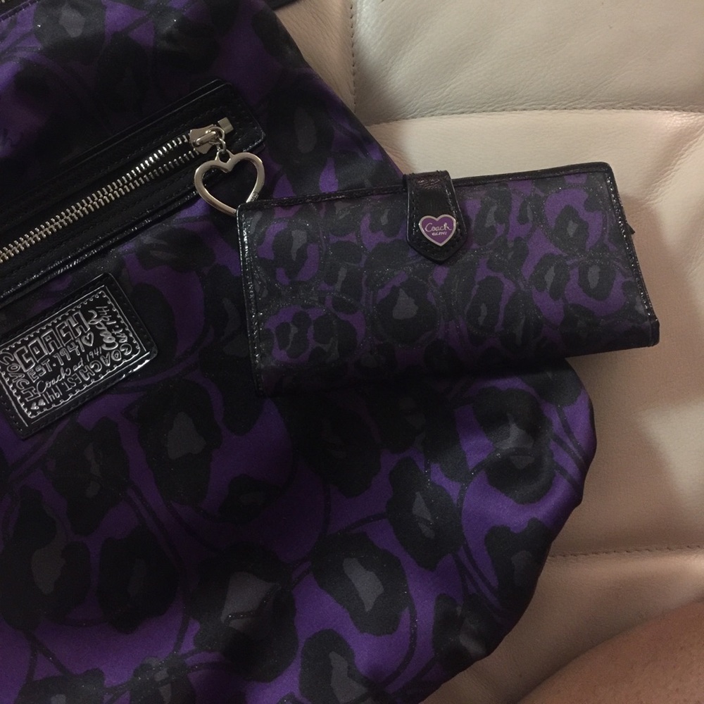Coach cheetah print wallet and purse combo...