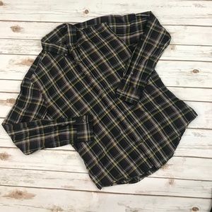 VINCE men’s plaid shirt 100% cotton medium