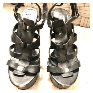 Steve Madden Black Platform Wedges