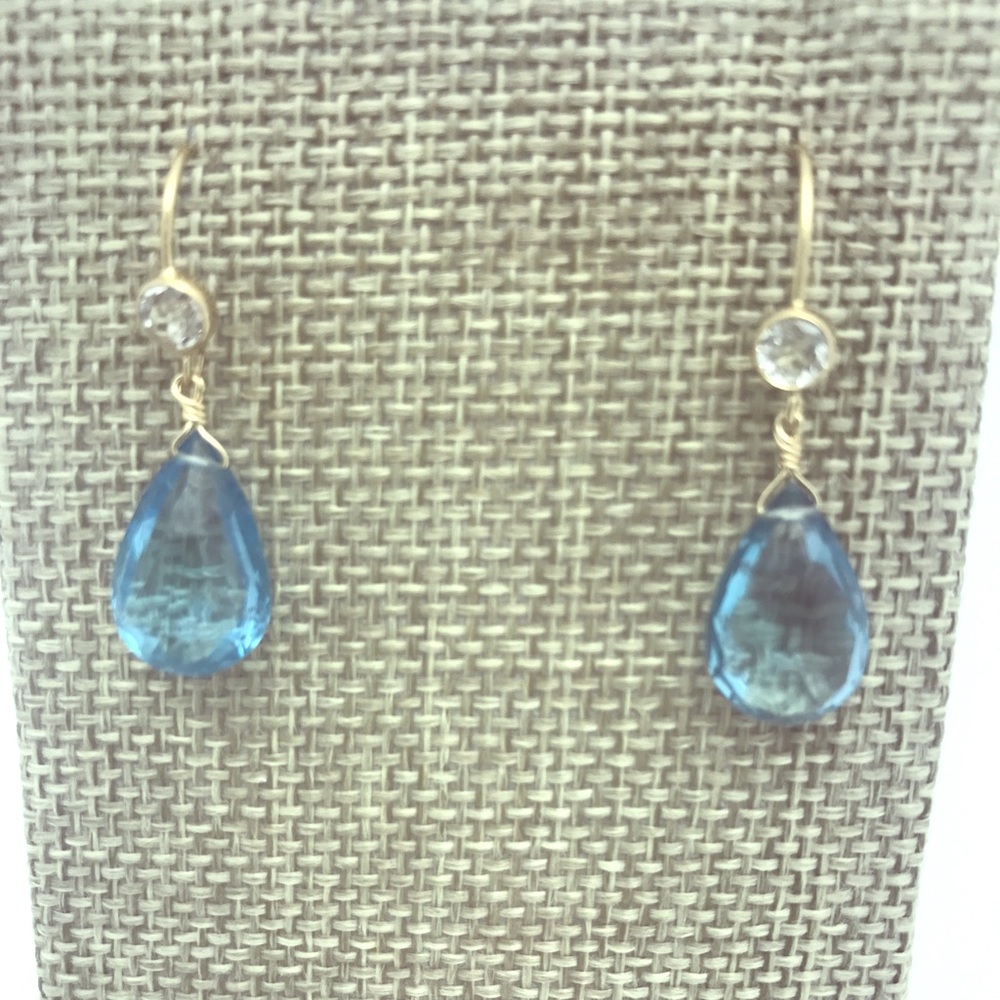 London Blue Topaz and White Topaz earrings