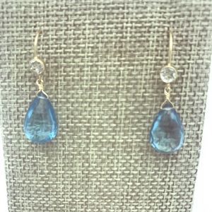 London Blue Topaz and White Topaz earrings