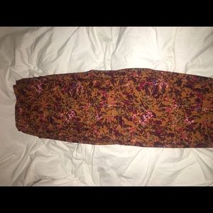 Brown Floral LuLaRoe One Size Leggings
