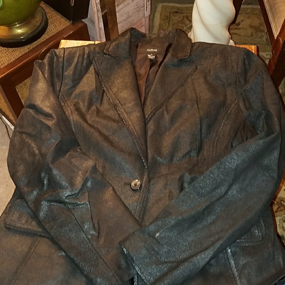 Black leather Alfani blazer