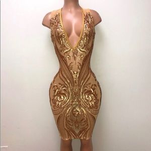gold dress