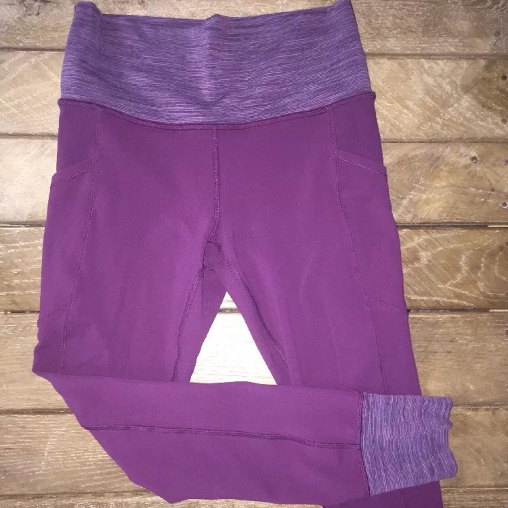 Lululemon speed purple space dye leggings 6