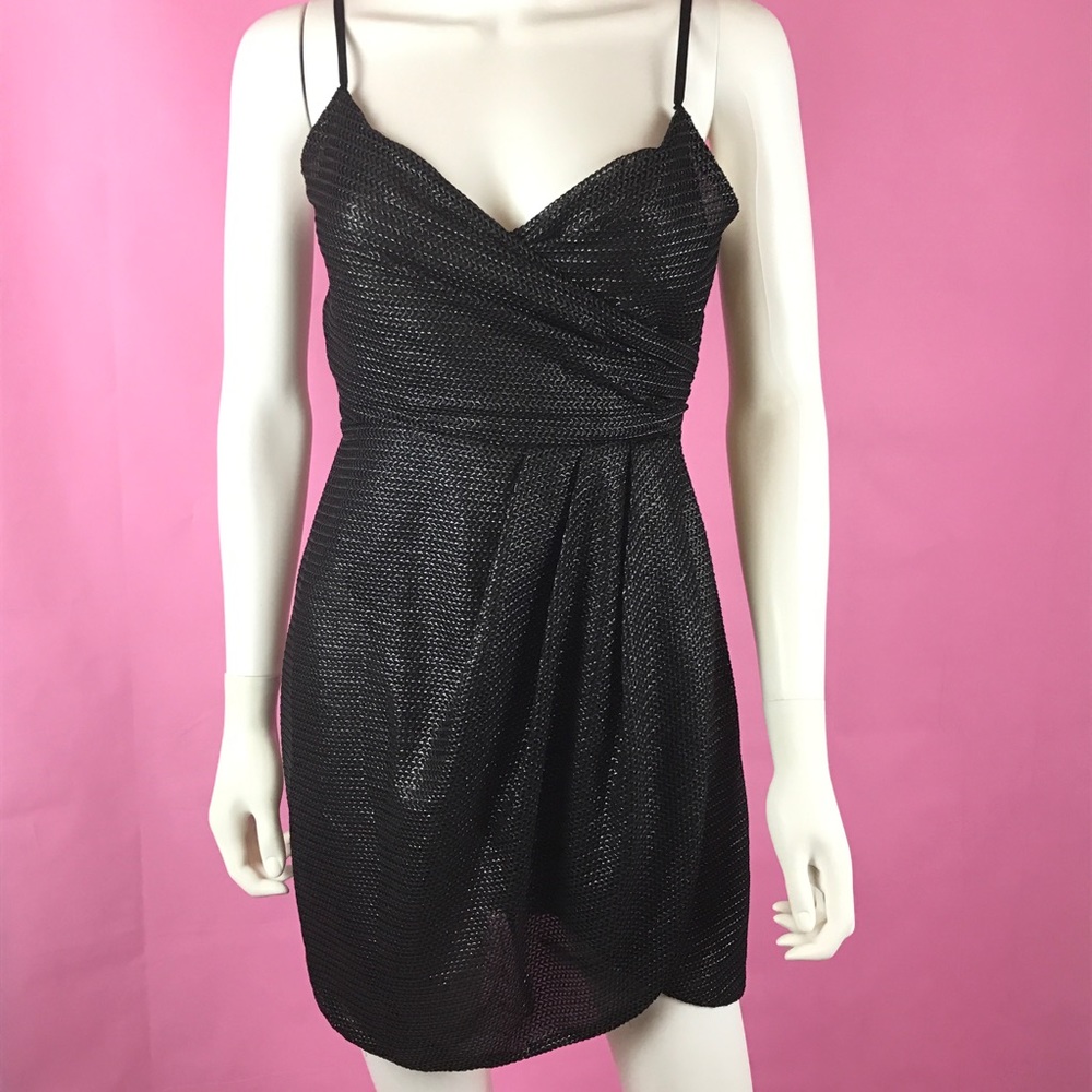 Silence Noise Summer Dress Faux Wrap Metallic