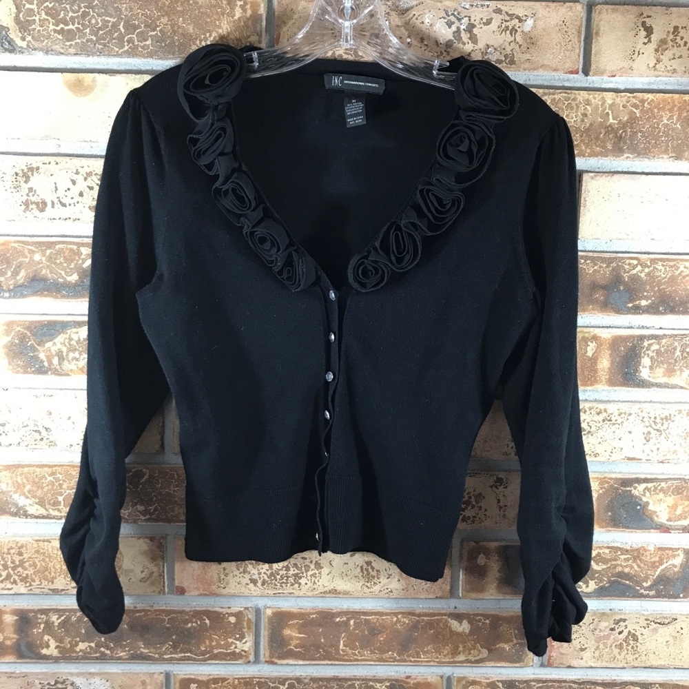 I.N.C. Rosette Cardigan Sweater