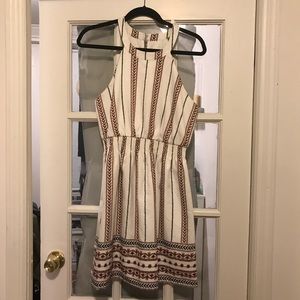 Red and white printed dress size medium