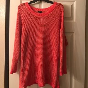 Coral and gold sweater