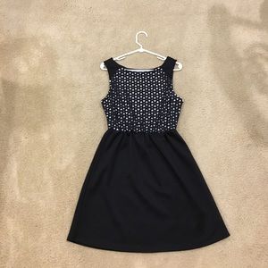 B/W Geometric Cut Out Dress- Large