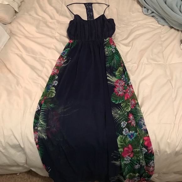 Navy blue/floral maxi dress - Picture 1 of 1