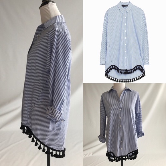 Striped Tassel Button Down *SOLD* - Picture 1 of 4