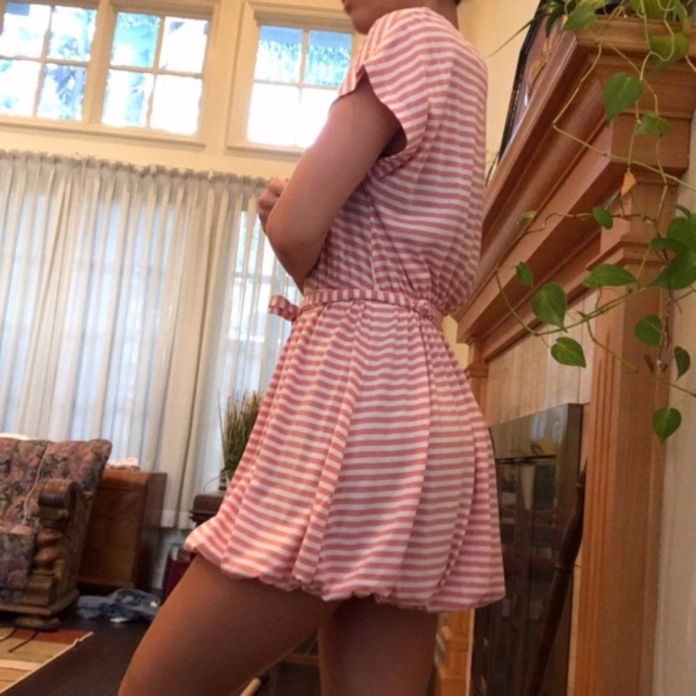 Pink Striped Bubble Dress