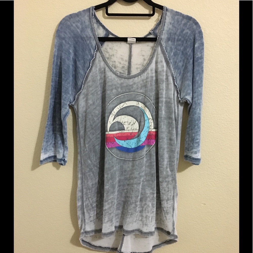 Roxy long cozy three quarter sleeve lounge shirt
