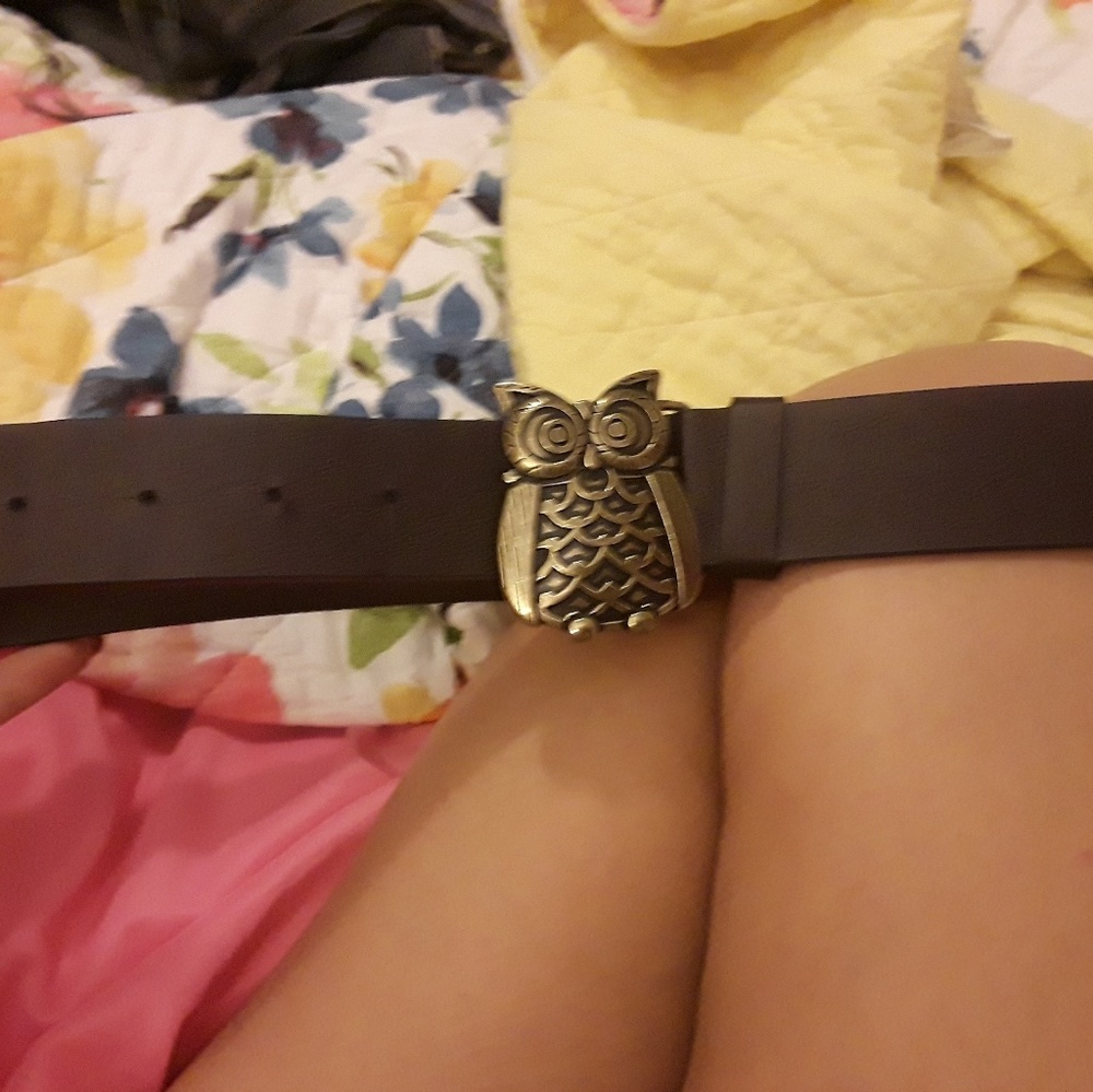 Brown owl leather belt