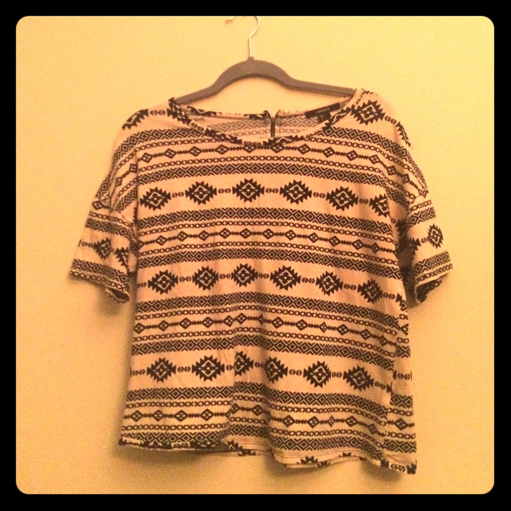 Cream colored Aztec print top