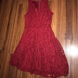 Burgundy floral dress