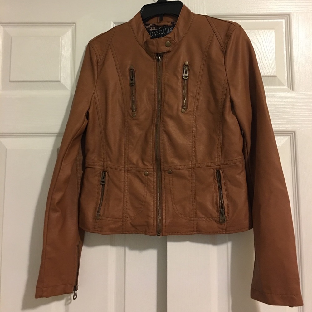Brown leather jacket