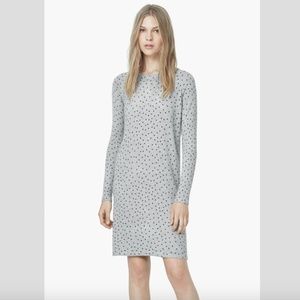 NWT Gray and White Polka Dot Jersey Sweater Dress