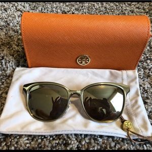 Tory Burch Gold Chrome Sunglasses
