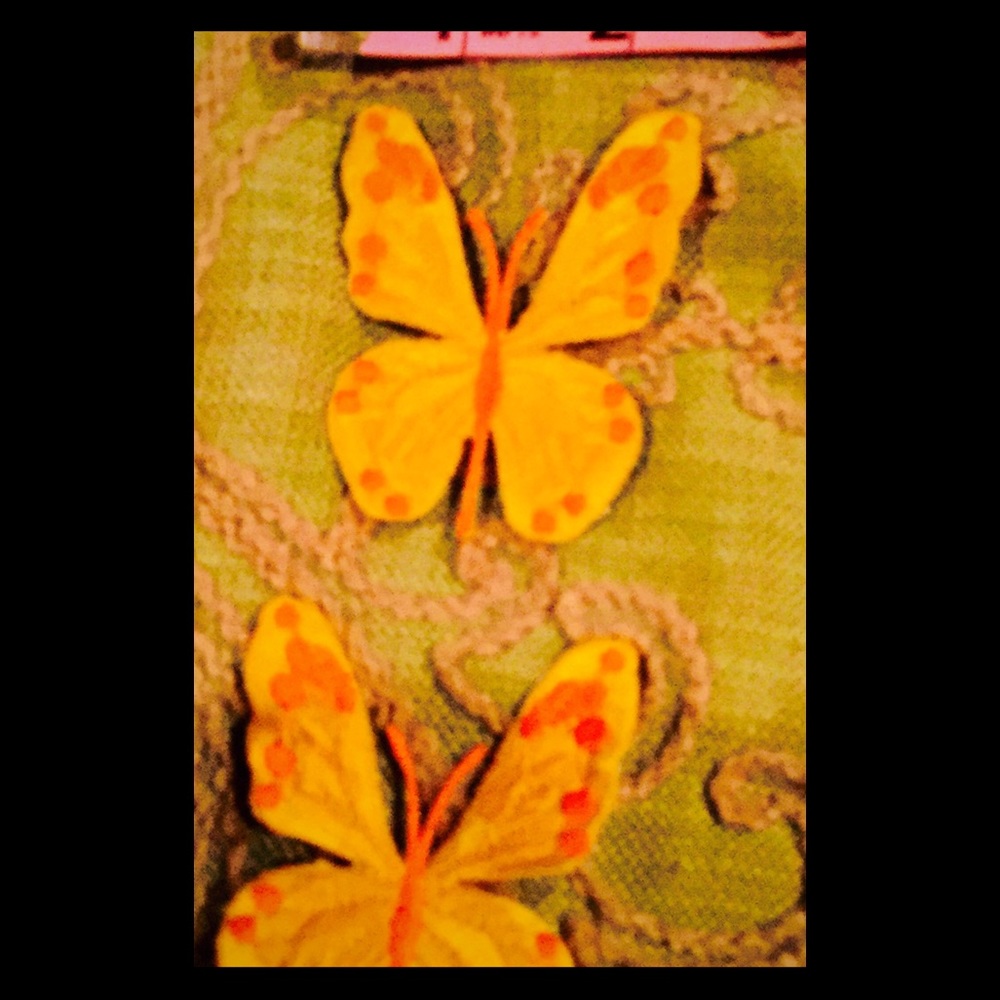 3" x 3" Yellow & Orange Iron On Butterfly Patches