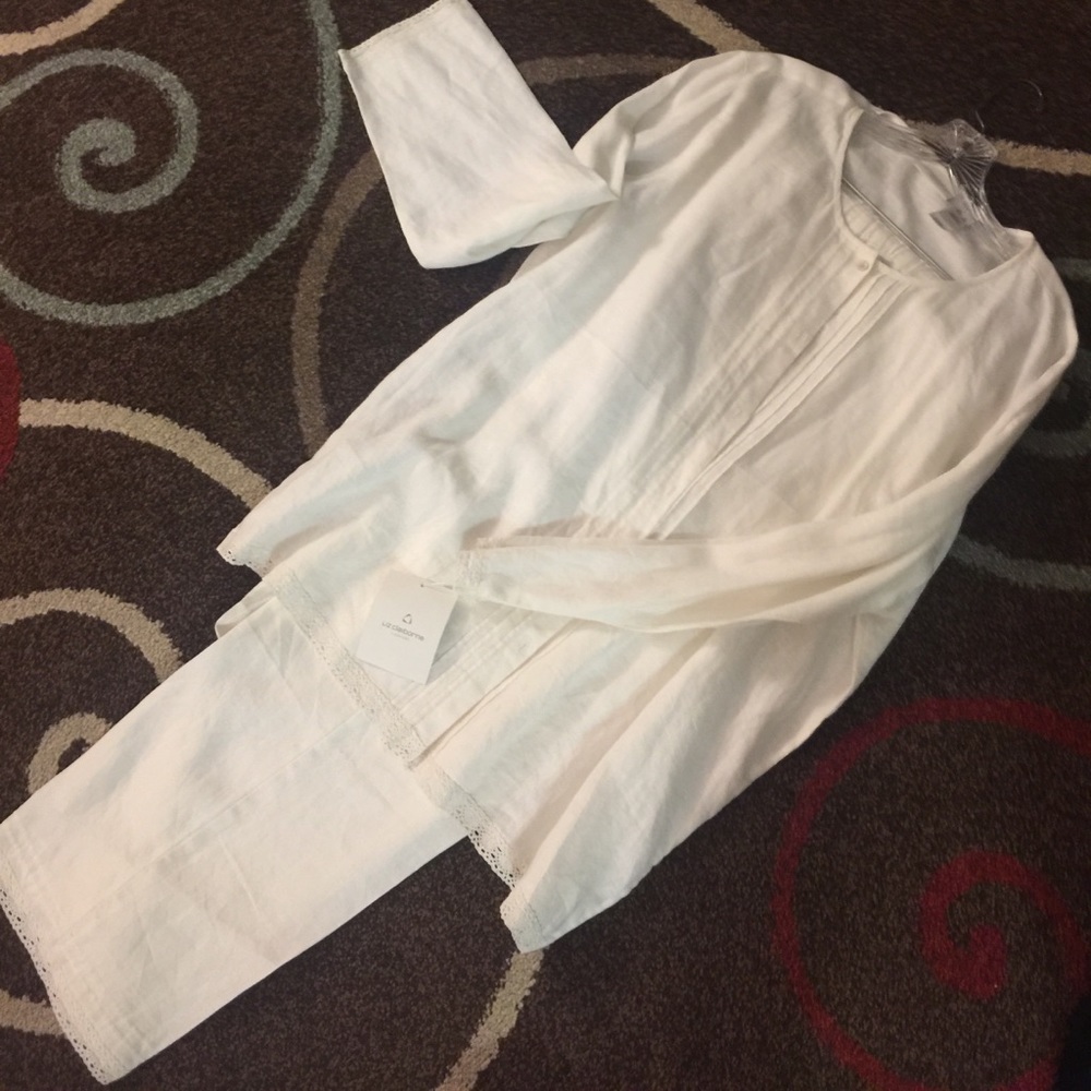 White Linen Pant Set