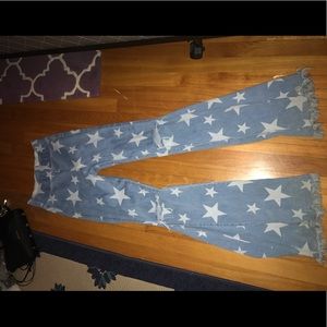show me your mumu star bell bottom jeans